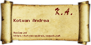 Kotvan Andrea névjegykártya