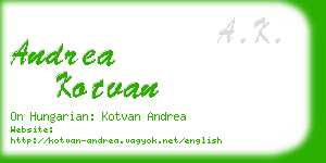 andrea kotvan business card